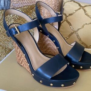 Navy Blue, leather, size 6.5 Michael by Michael Kors platforms.